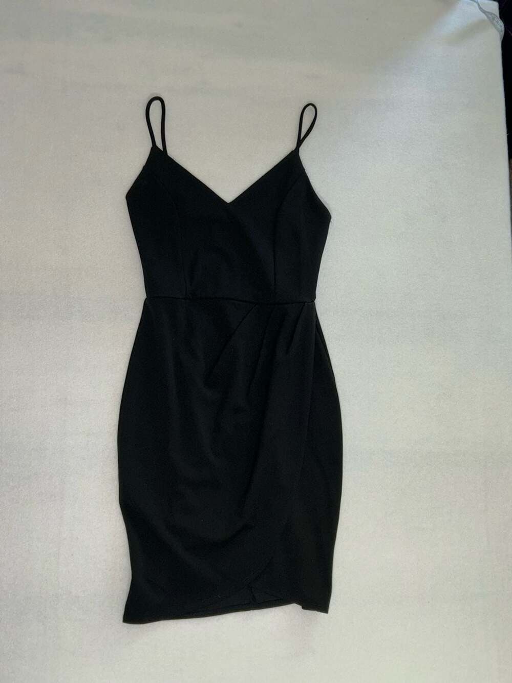 Lulus Heart of Marigold Black Wrap Dress